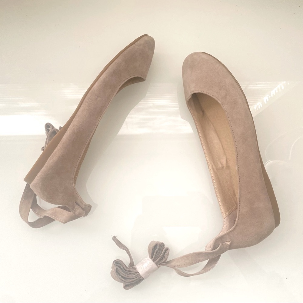 Steve Madden Blcome Light Gray Straps Leather Size 7M NWOT Ballet Flats - Picture 7 of 10